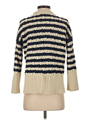Madewell Cable-Knit Oversized Sweater in Stripe (view 2)