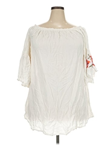 Feathers 3/4 Sleeve Blouse (view 1)