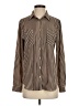 Grace Stripes Brown Long Sleeve Blouse Size S - photo 1