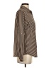 Grace Stripes Brown Long Sleeve Blouse Size S - photo 4