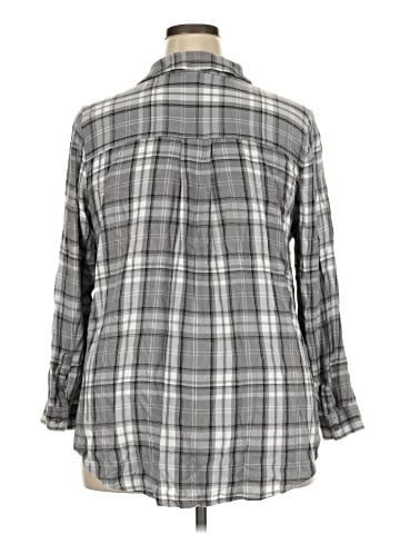 Lane Bryant Outlet 3/4 Sleeve Button-Down Shirt (view 2)