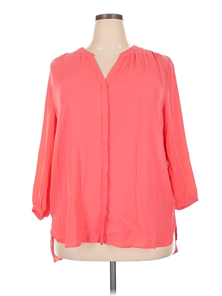 Pre-owned Grace 3/4 Sleeve Blouse In Orange