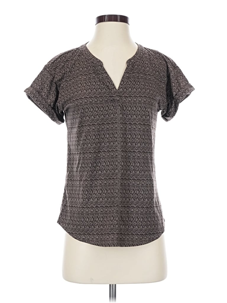 Pre-owned L.l.bean Short Sleeve Henley Shirt In Gray