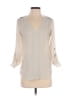 Zara Basic 100% Polyester Ivory 3/4 Sleeve Blouse Size XS - photo 1