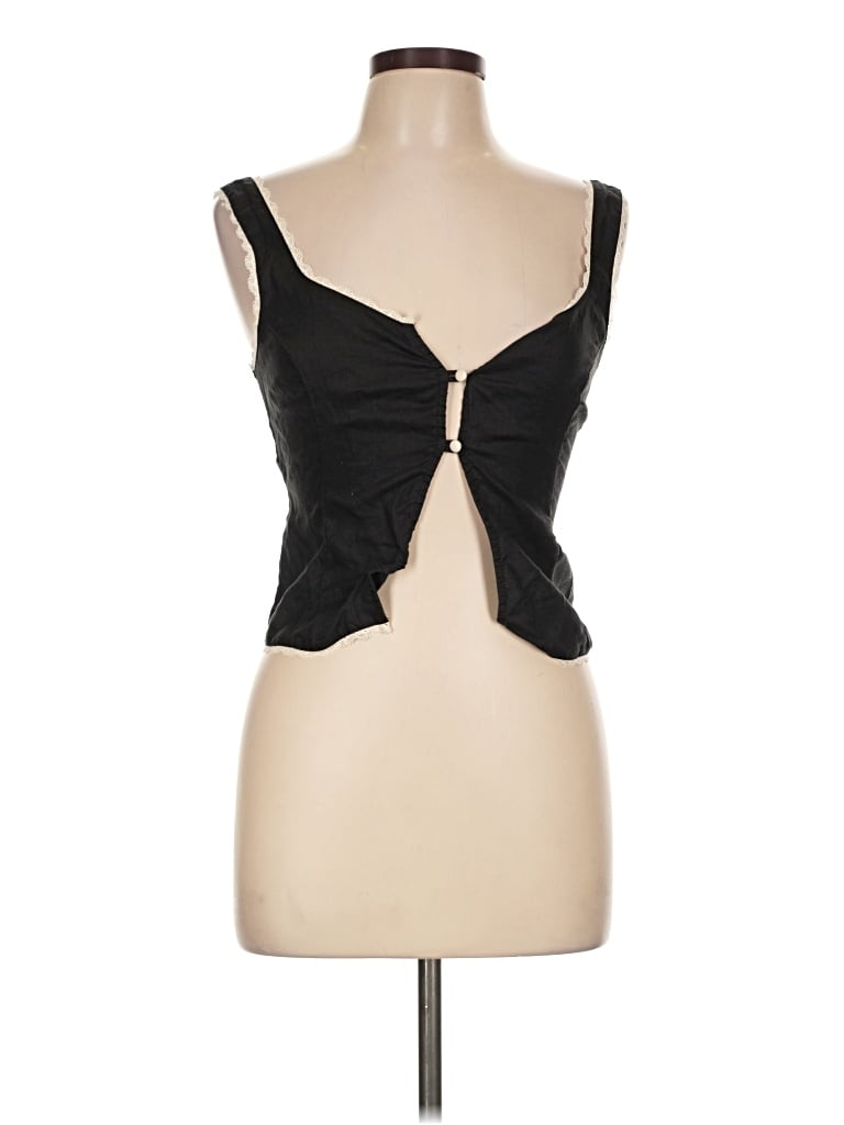 Pre-owned Vrg Grl Sleeveless Top Black Sweetheart Neckline Tops
