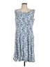 Perceptions Print Blue Casual Dress Size L - photo 1