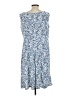 Perceptions Print Blue Casual Dress Size L - photo 2