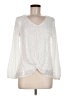 Cable & Gauge Silver Long Sleeve Blouse Size M - photo 1