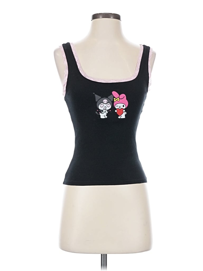 Pre-owned Hello Kitty Tank Top Black Strapless Neckline Tops