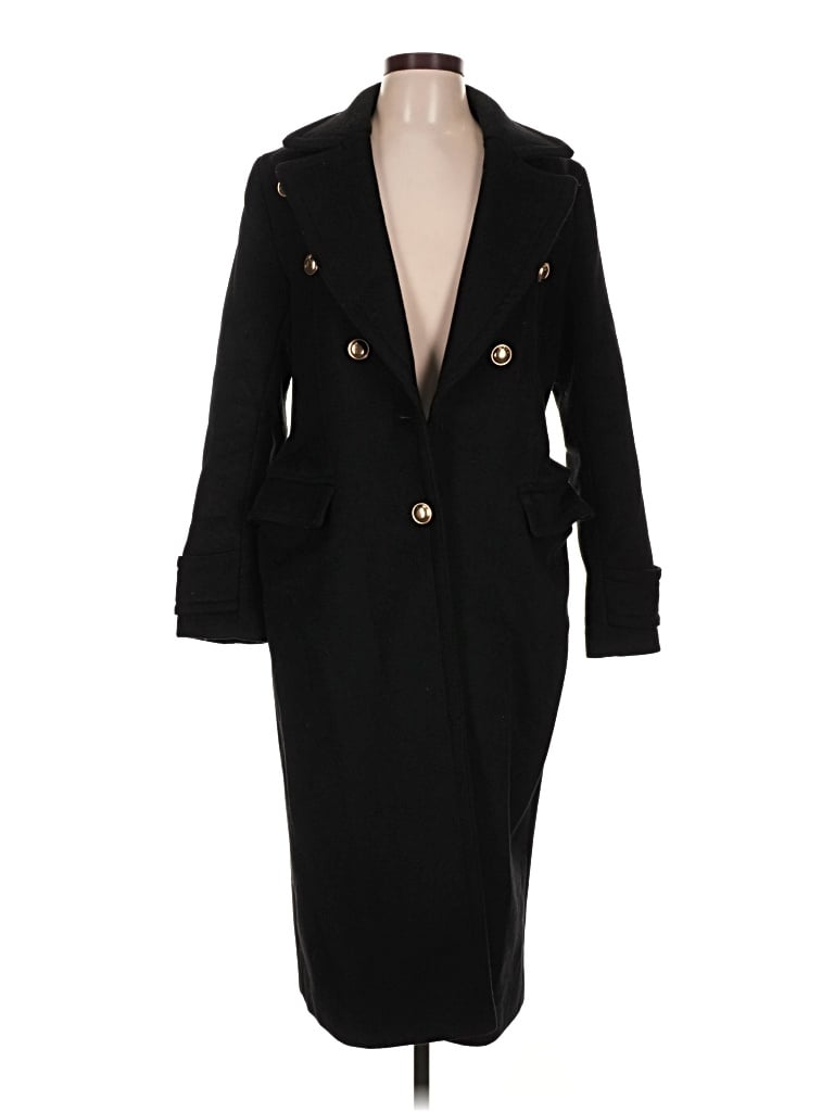 Pre-owned Express Wool Coat In Black