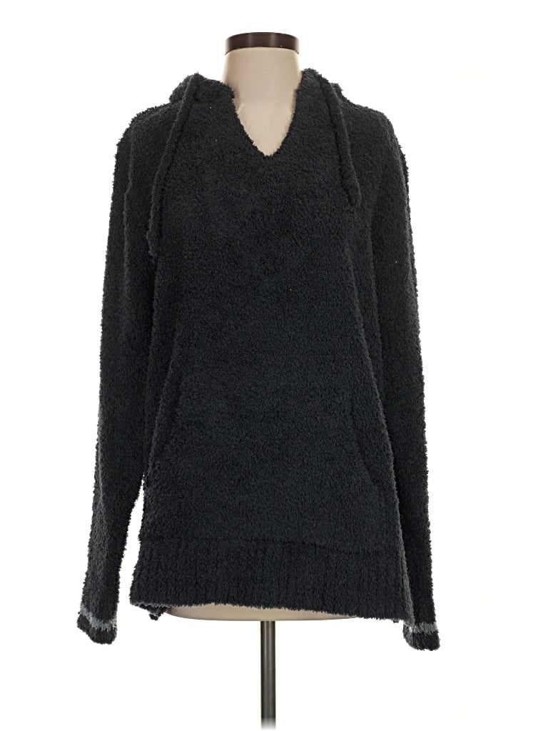 Pre-owned Barefoot Dreams Cozychic Lite Pullover Sweater In Black