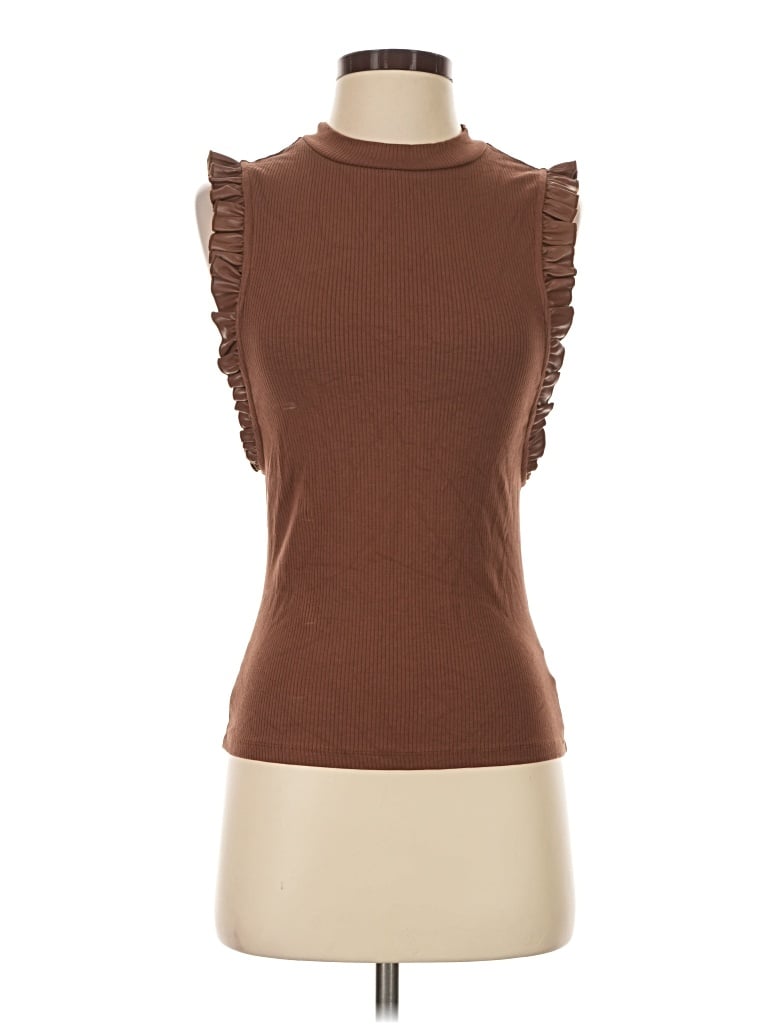 Pre-owned Sunday In Brooklyn Sleeveless T-shirt In Brown