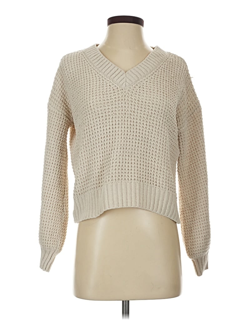 Pre-owned Pink Rose Pullover Sweater In Tan