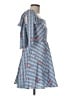 Francesca's 100% Polyester Checkered-gingham Blue Casual Dress Size M - photo 4
