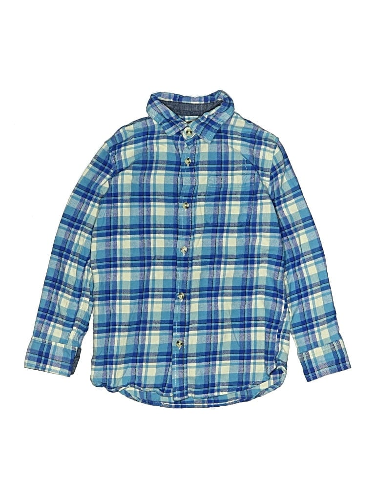 Pre-owned Rumi + Ryder Kids' Long Sleeve Button Down Shirt In Blue