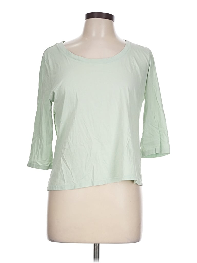 Pre-owned Pact 3/4 Sleeve T-shirt In Green