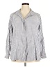 Max Studio Stripes Silver Long Sleeve Blouse Size 2X - photo 1