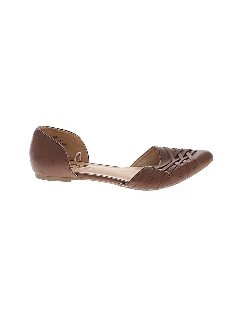 Pre-owned Self Esteem Flats In Brown