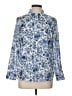Talbots 100% Cotton Paisley Blue Long Sleeve Blouse Size Lg Petite - photo 1