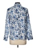 Talbots 100% Cotton Paisley Blue Long Sleeve Blouse Size Lg Petite - photo 2