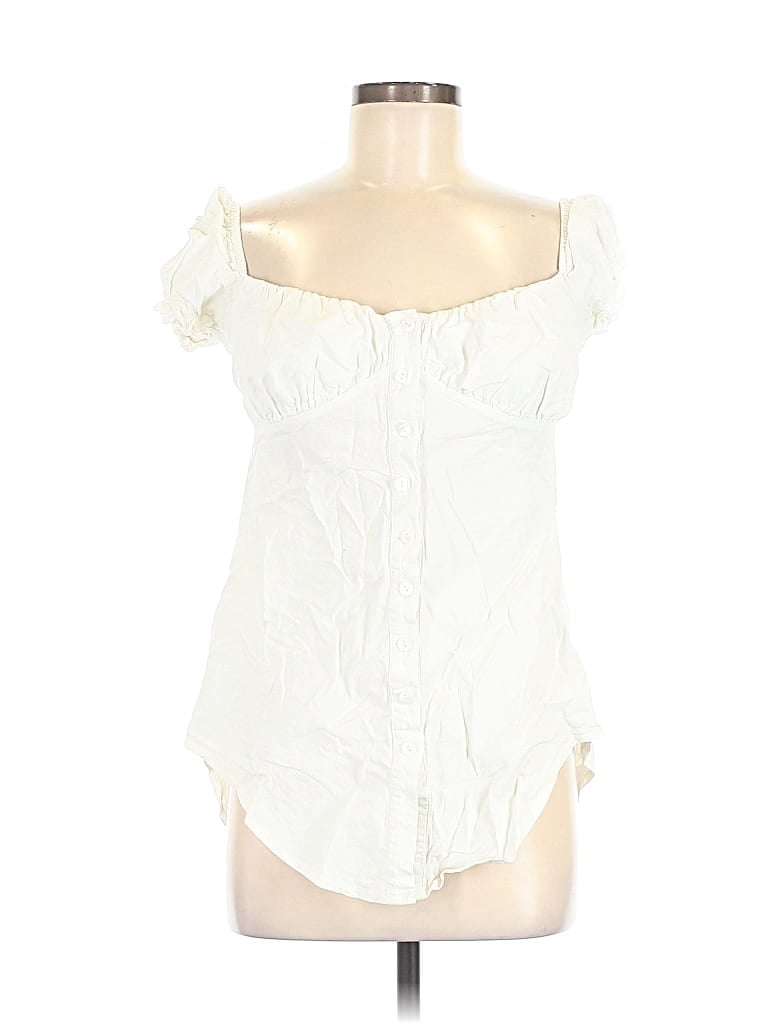 Pre-owned Sndys Short Sleeve Blouse In Ivory