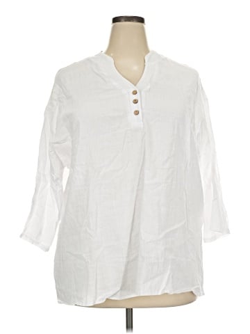 Unbranded 3/4 Sleeve Button-Down Shirt (view 1)