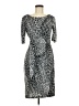 Connected Apparel Animal Print Gray Cocktail Dress Size 6 - photo 1