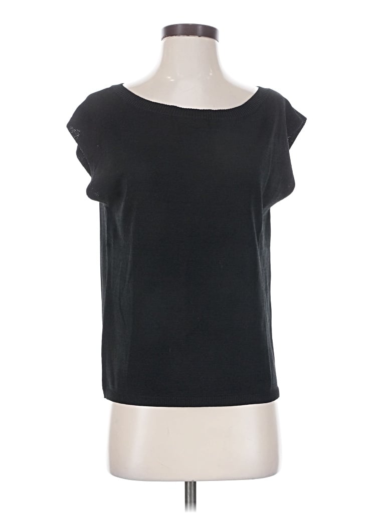 Pre-owned Zesica Short Sleeve Top Black Boatneck Tops