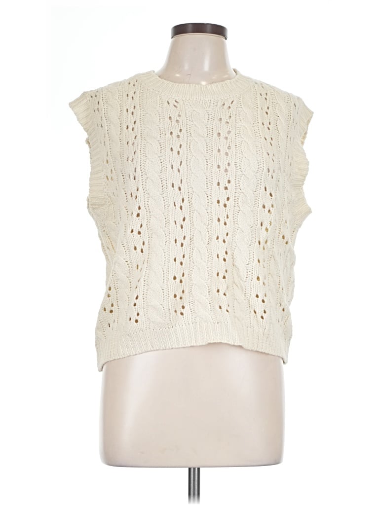 Pre-owned Cupshe Sweater Vest In Ivory