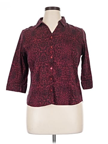 212 Collection 3/4 Sleeve Button-Down Shirt (view 1)