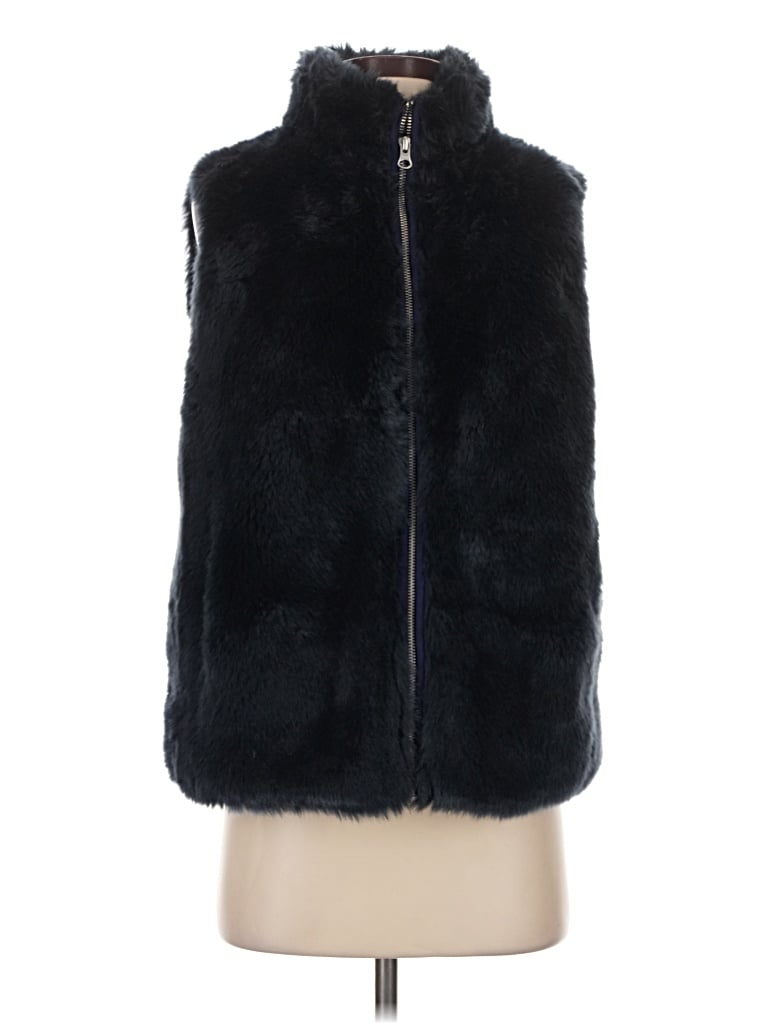 Pre-owned Jcrew Faux Fur Vest In Black