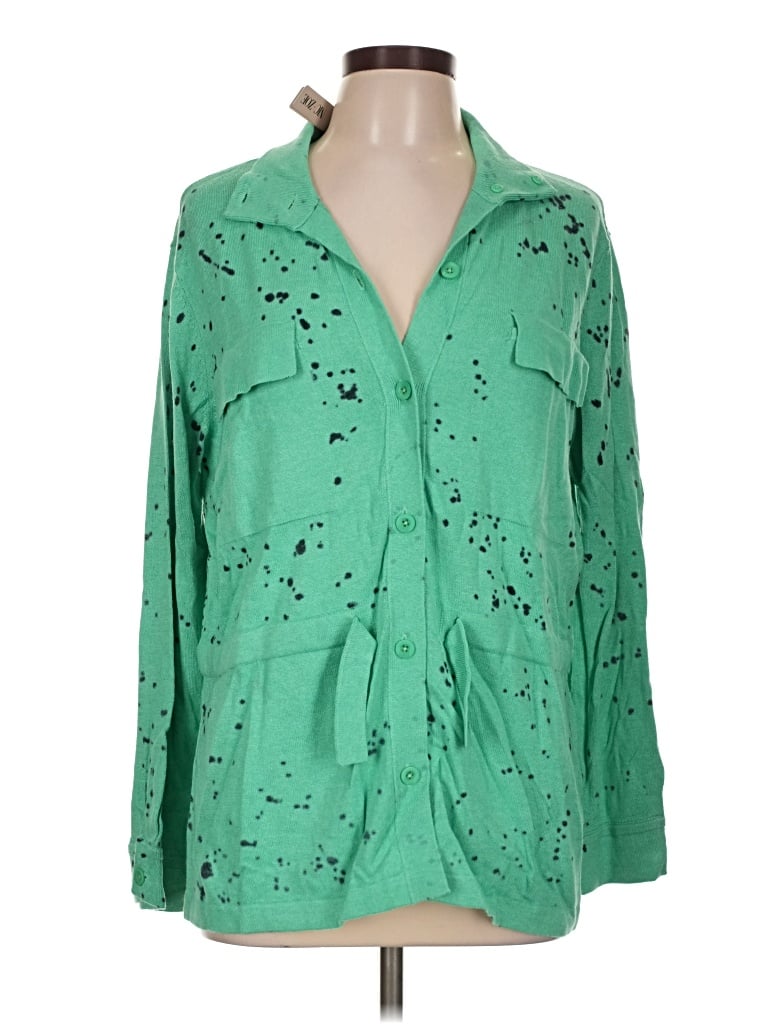 Pre-owned Nic + Zoe Cardigan Sweater In Green