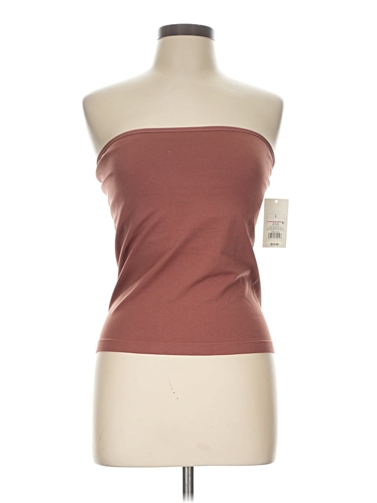 A New Day Tube Top Brown Strapless Neckline Tops
