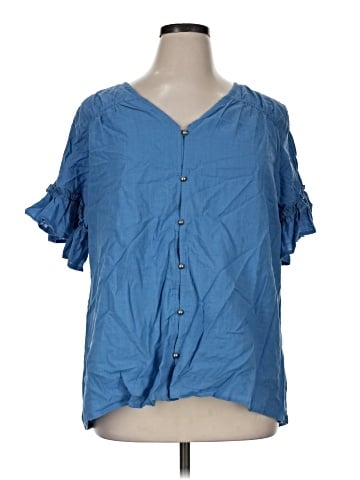 Terra & Sky Short Sleeve Blouse (view 1)