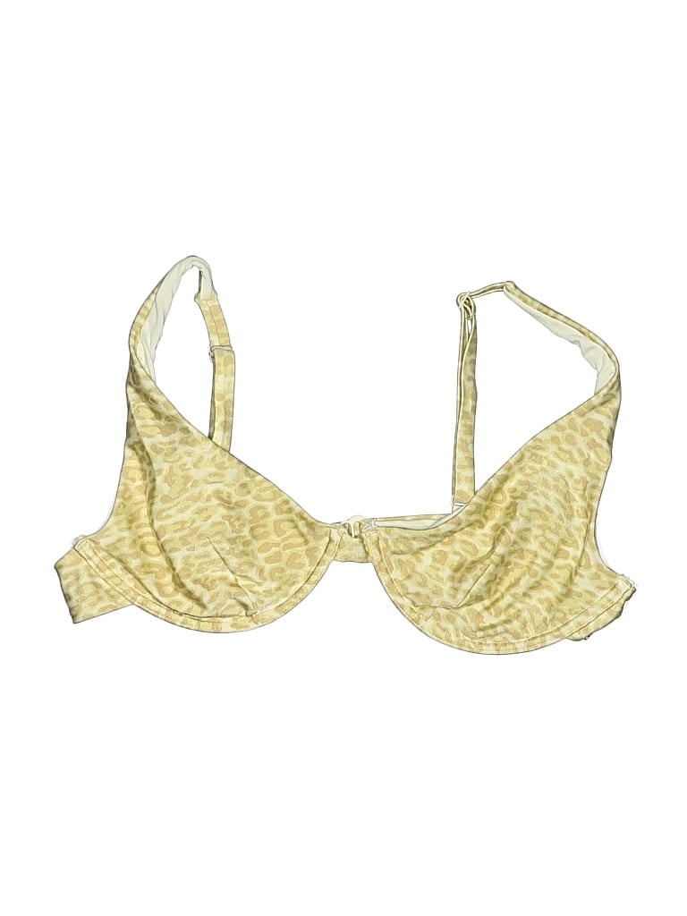 Pre-owned Kendall & Kylie Swimsuit Top Gold Swimwear
