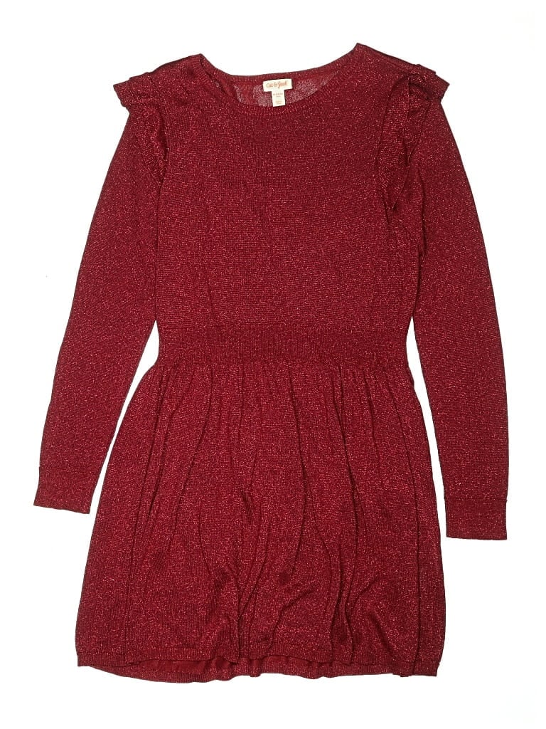 Pre-owned Cat & Jack Kids' Dress In Burgundy