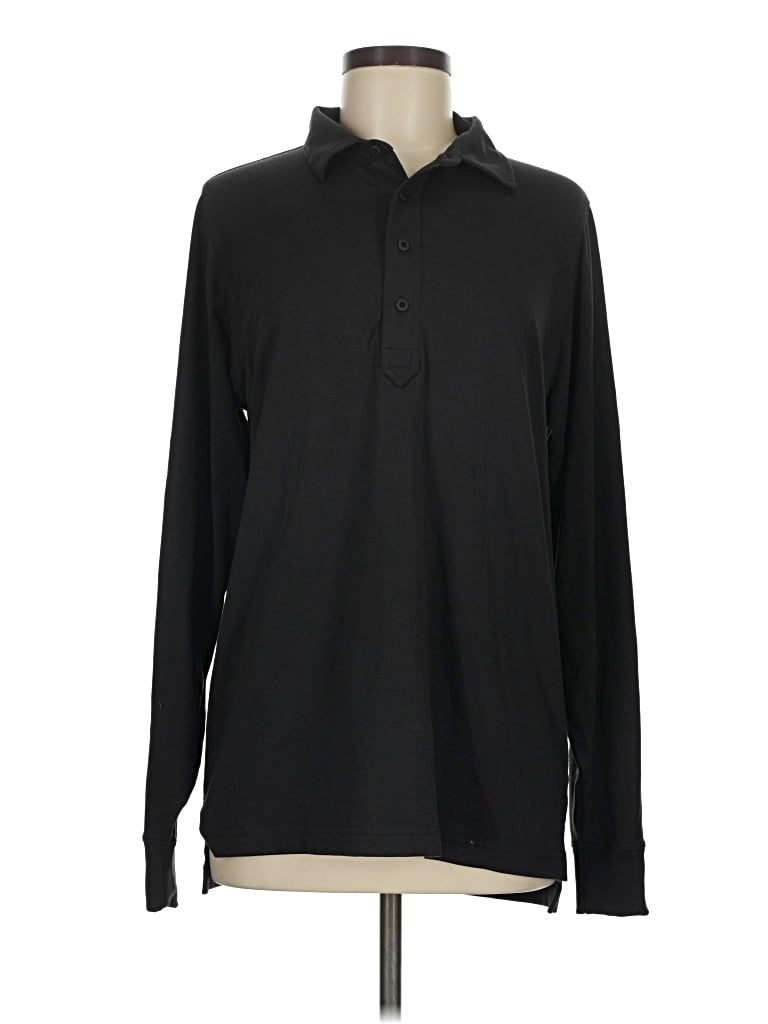 Pre-owned Zero Restriction Long Sleeve Polo Shirt In Black