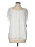 Essentials by Milano 100% Polyester White Short Sleeve Blouse Size L - photo 1