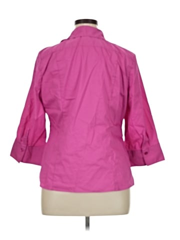 Fashion Bug 3/4 Sleeve Button-Down Shirt (view 2)