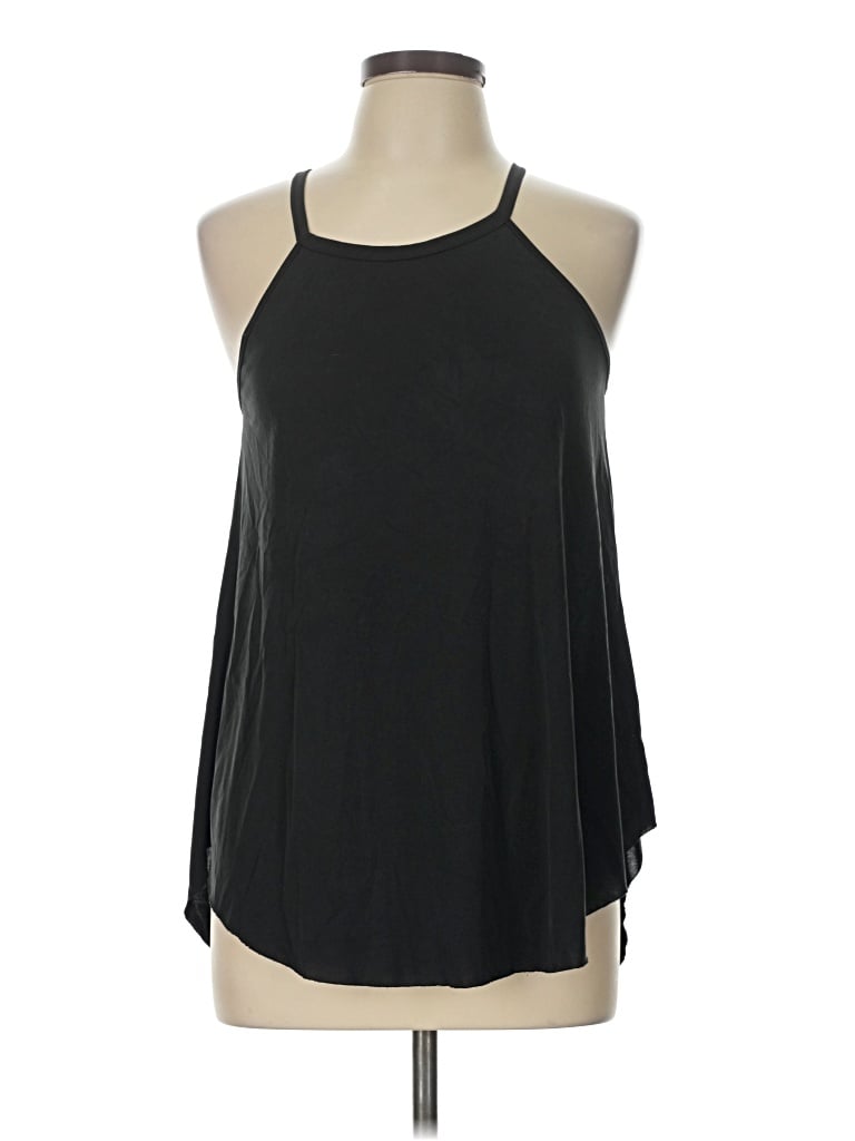 Pre-owned Moa Moa Tank Top Black Halter Neckline Tops