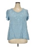 Cato 100% Rayon Blue Short Sleeve Blouse Size 18 - photo 1