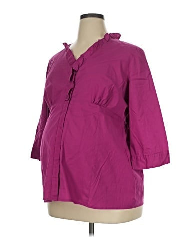 Motherhood 3/4 Sleeve Button-Down Shirt (view 1)