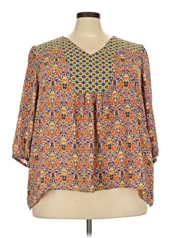 Rose + Olive 3/4 Sleeve Blouse (view 1)