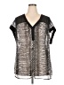 Daniel Rainn 100% Polyester Silver Short Sleeve Blouse Size 2X - photo 1
