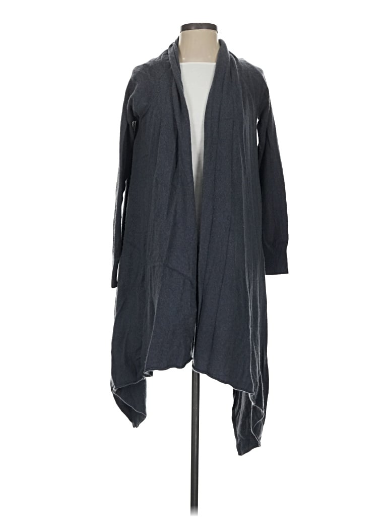 Pre-owned Garnet Hill Cashmere Cardigan Sweater In Gray