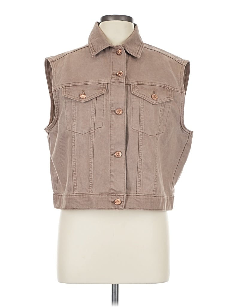 Pre-owned Wild Fable Denim Vest In Tan