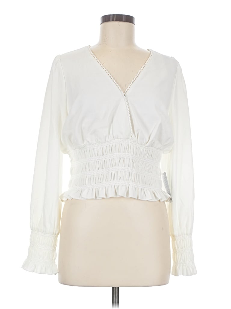 Wayf Long Sleeve Blouse In Neutral