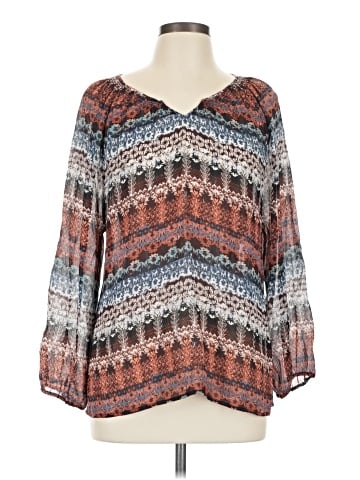 Garnet Hill Long Sleeve Silk Top (view 1)