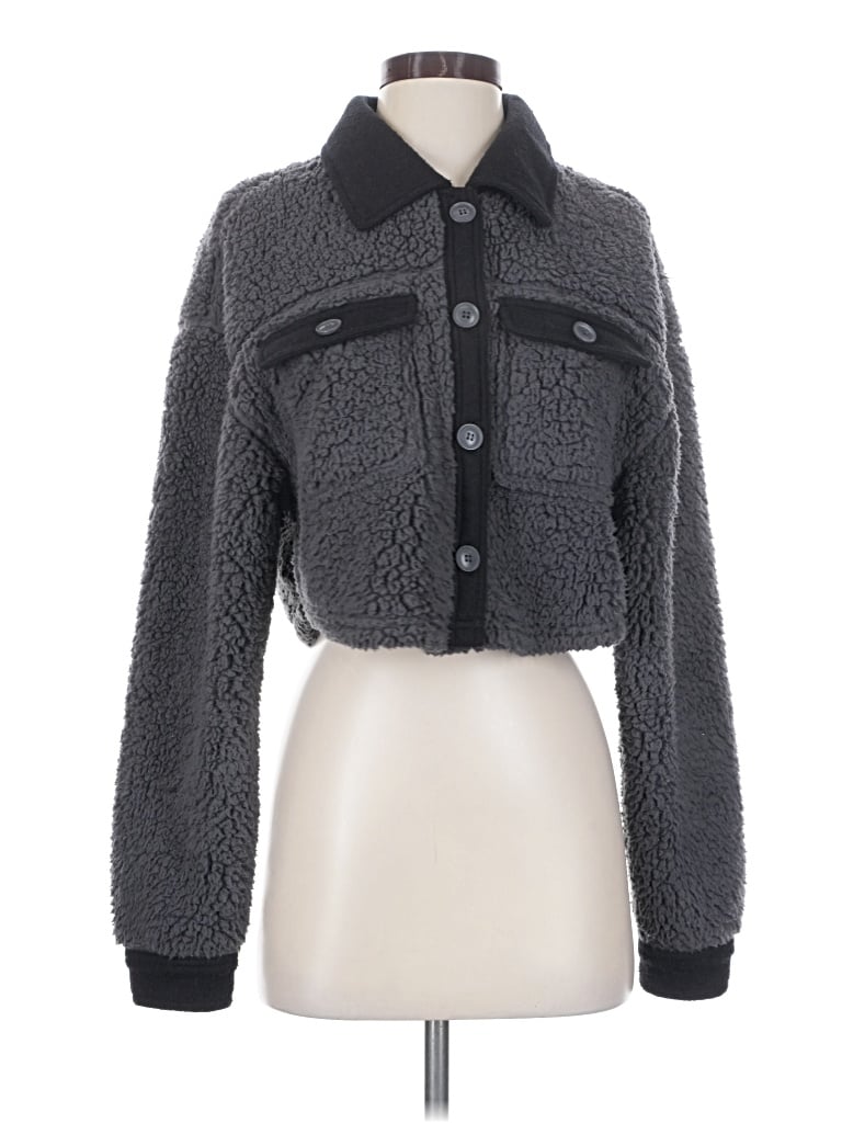 Pre-owned Pacsun Fleece Jacket In Gray
