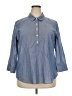 Van Heusen Blue 3/4 Sleeve Button-Down Shirt Size XXL - photo 1